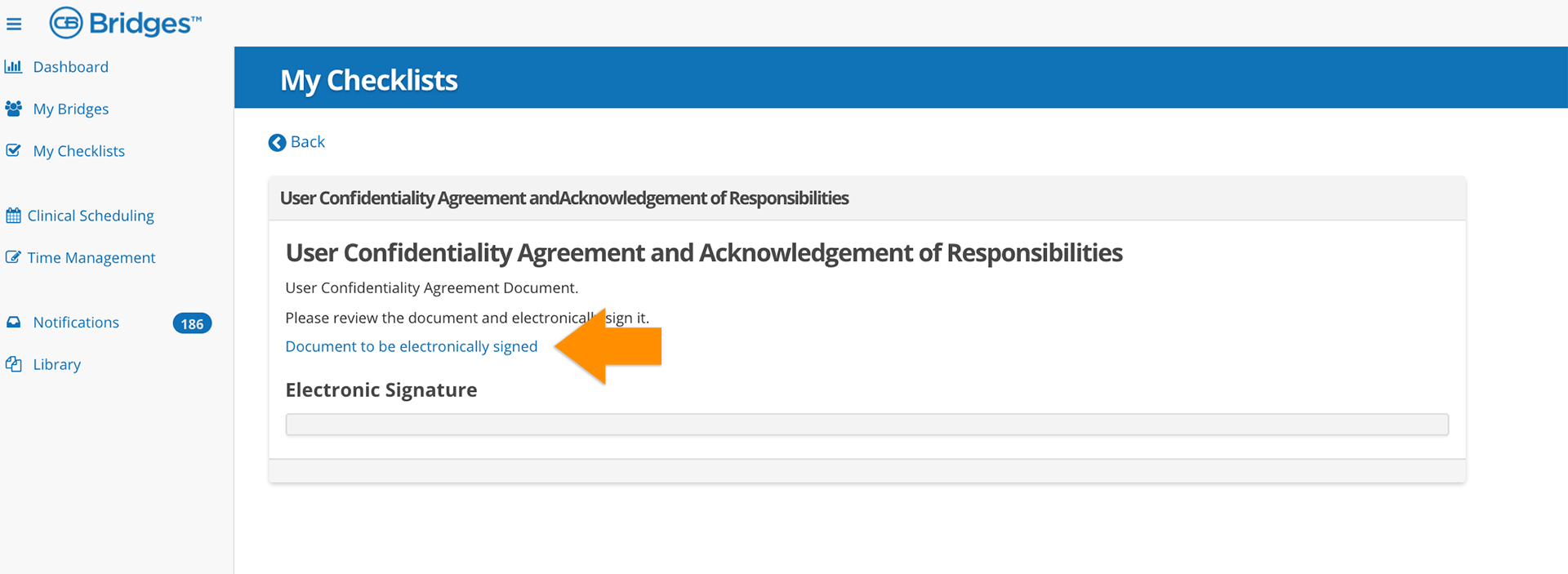 CB Bridges™ E-Signature Dashboard