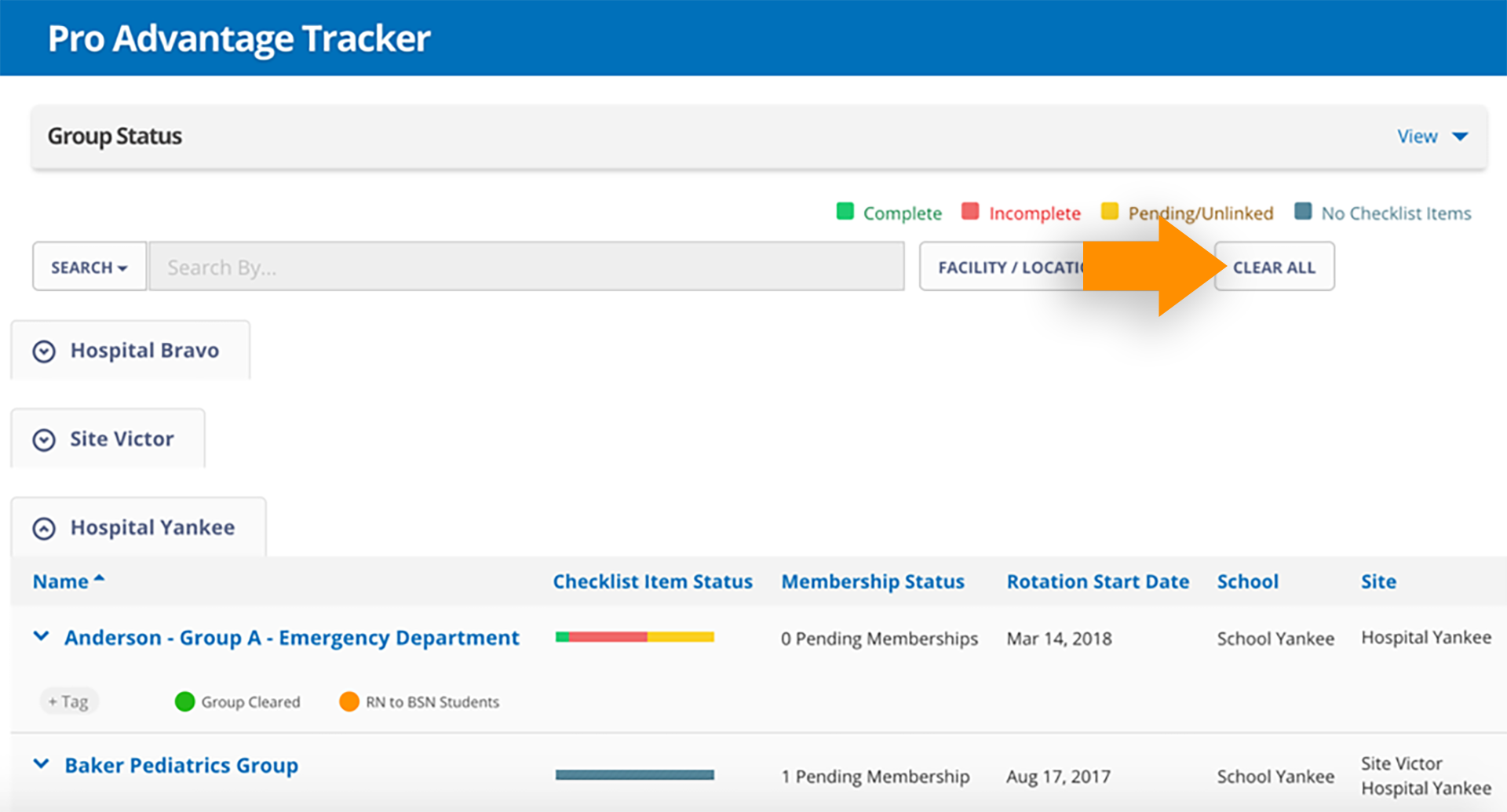 CB Bridges™ Pro Advantage Tracker Enhancements Improved Grouping and Searching Clear All Button